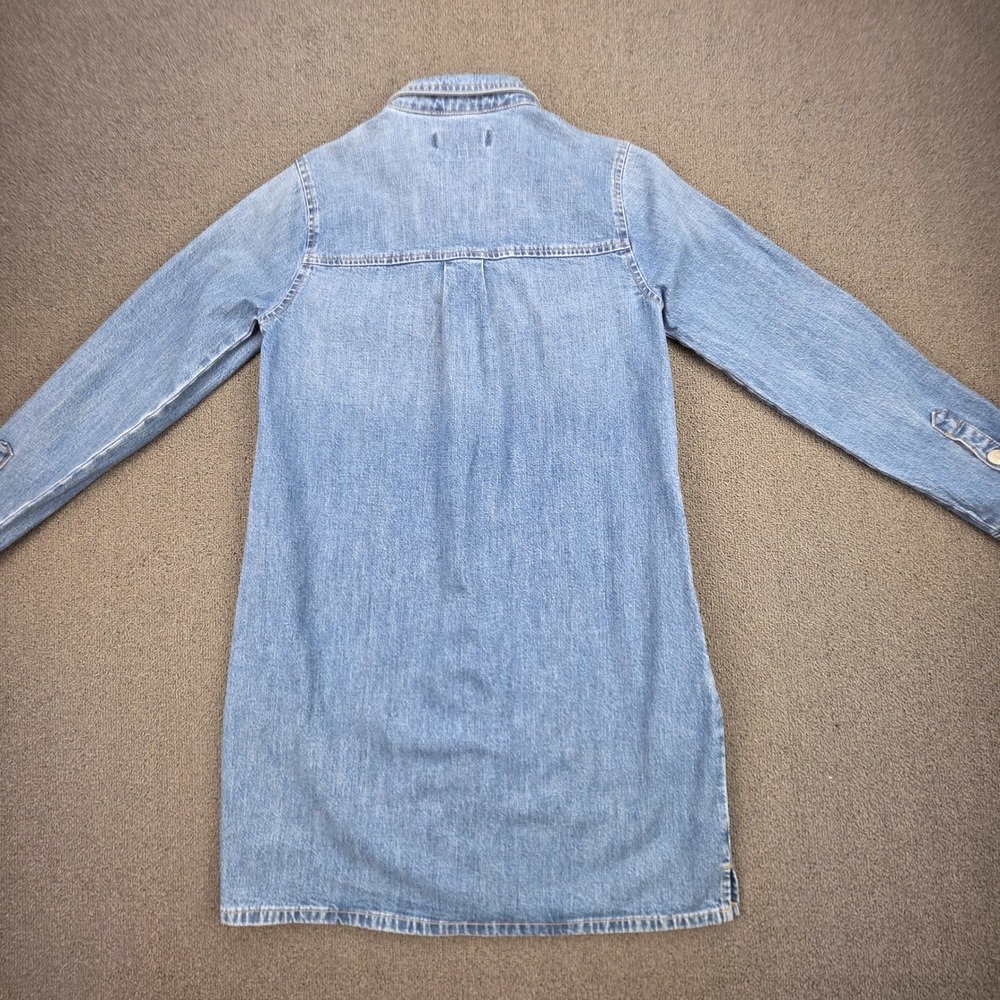 Madewell Zip-Front Denim Mini Dress Womens Blue Utility O-Ring XS - Picture 3 of 7